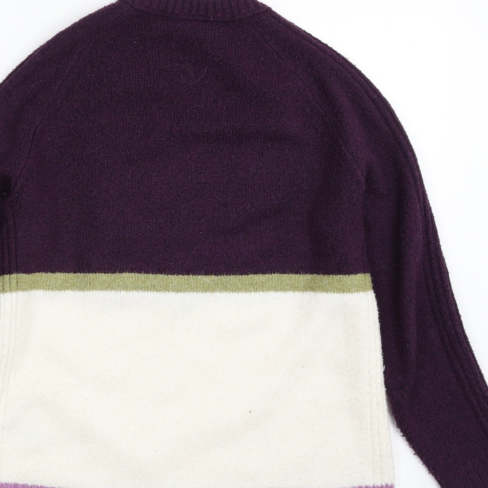 Marks and Spencer Womens Purple Crew Neck  Acrylic Pullover Jumper Size S