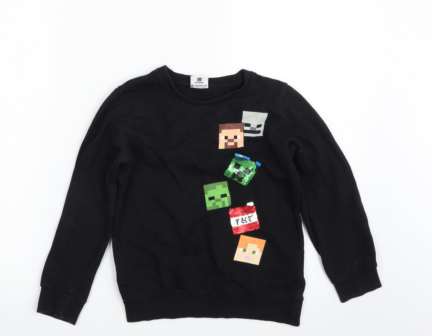 Matalan Boys Black Batik 100% Cotton Pullover Sweatshirt Size 8 Years  Pullover - Minecraft