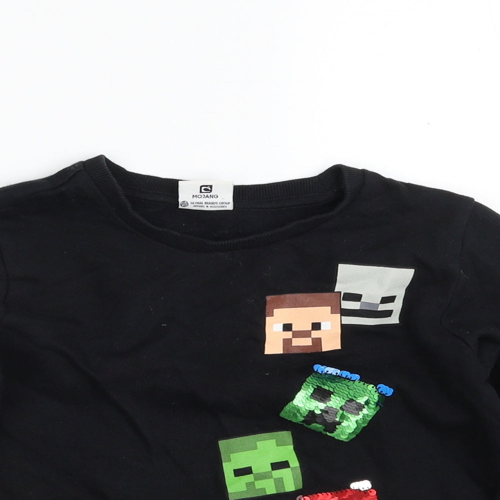 Matalan Boys Black Batik 100% Cotton Pullover Sweatshirt Size 8 Years  Pullover - Minecraft