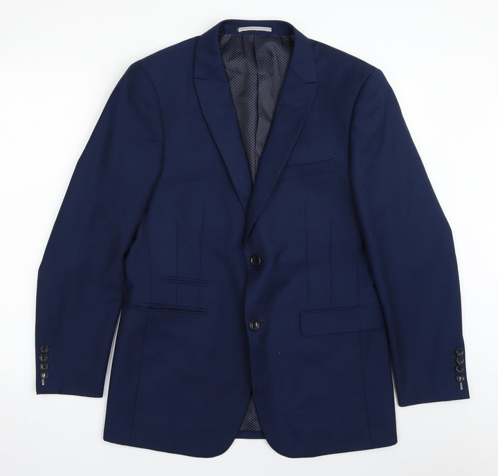 Skopes Mens Blue  Polyester Jacket Suit Jacket Size 36