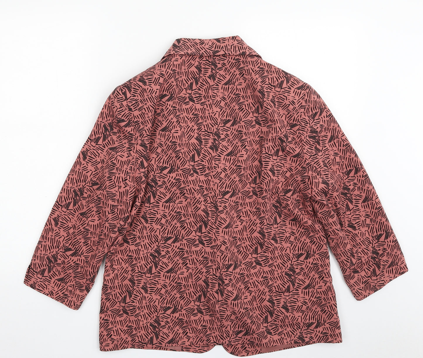 TU Womens Pink Geometric  Jacket Blazer Size 14