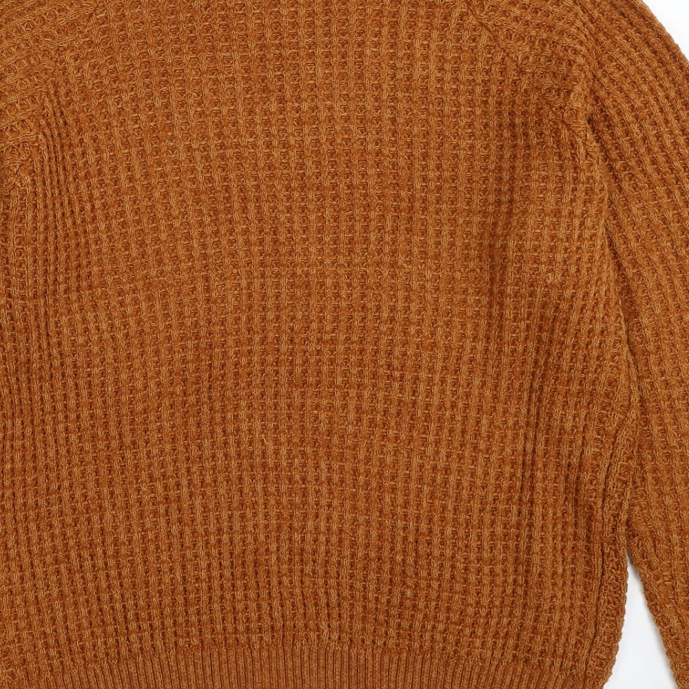 George Mens Brown Crew Neck  Acrylic Pullover Jumper Size XL