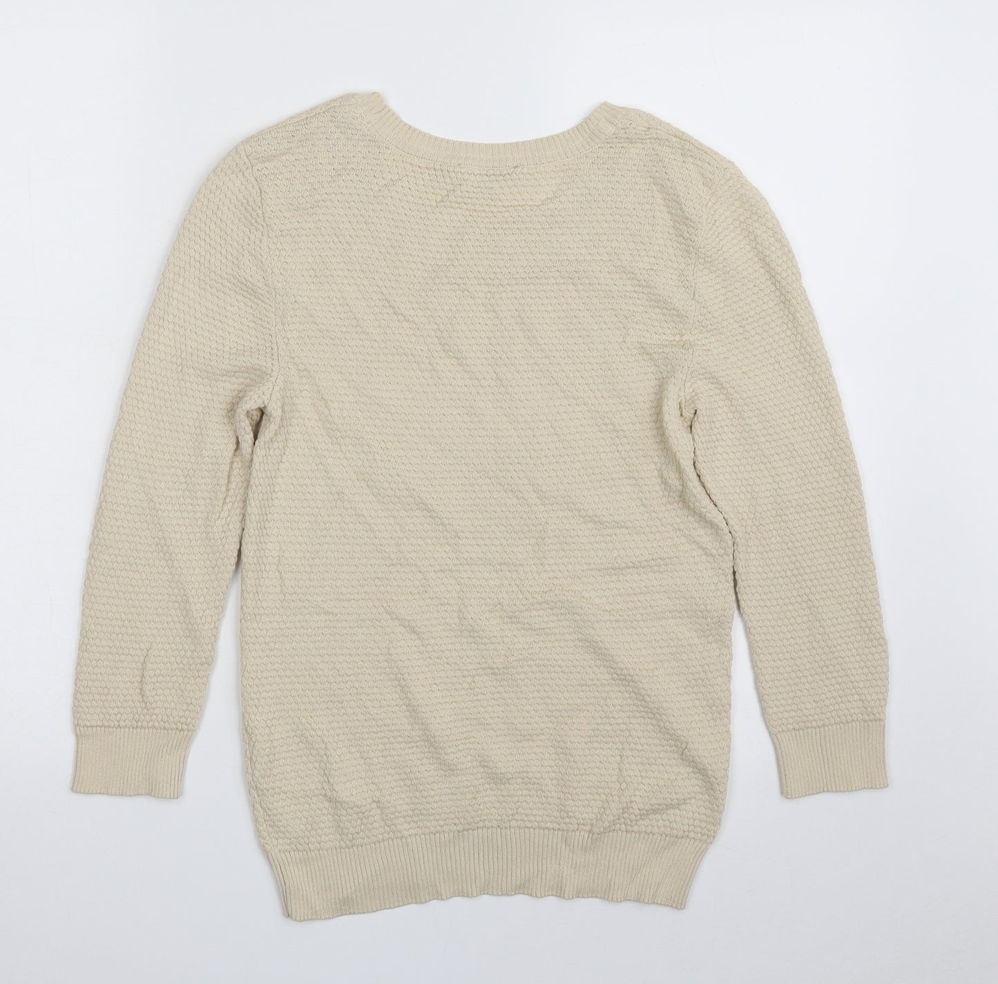 Principles Womens Beige Crew Neck  Acrylic Pullover Jumper Size 12