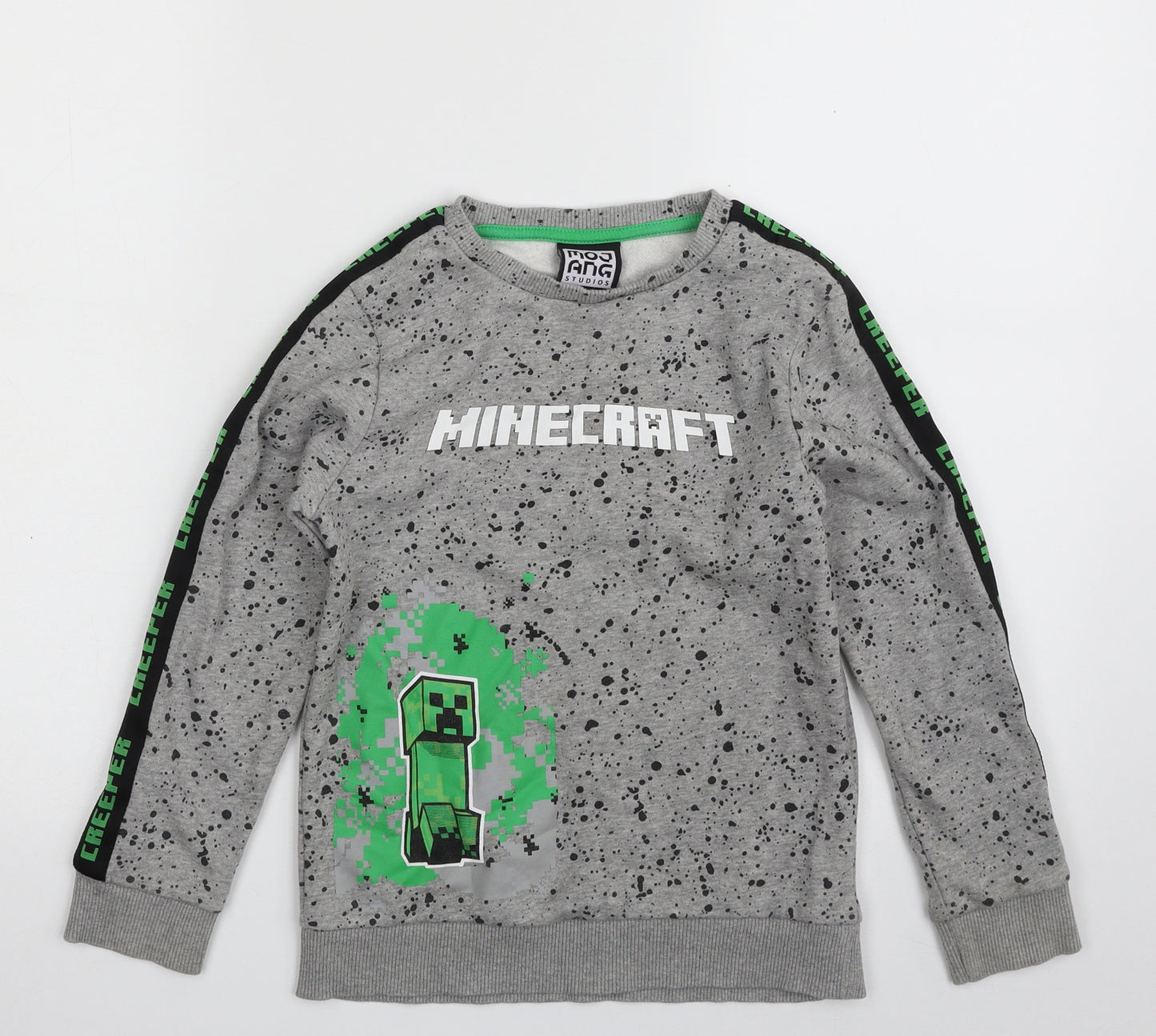 George Boys Grey Spotted Cotton Pullover Sweatshirt Size 7-8 Years  Pullover - Minecraft