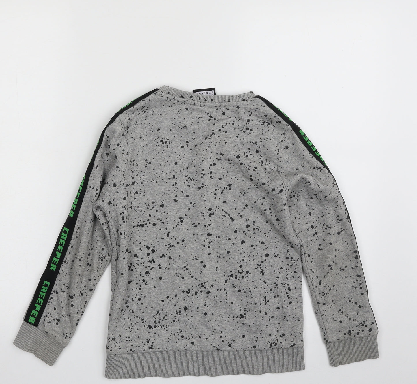 George Boys Grey Spotted Cotton Pullover Sweatshirt Size 7-8 Years  Pullover - Minecraft