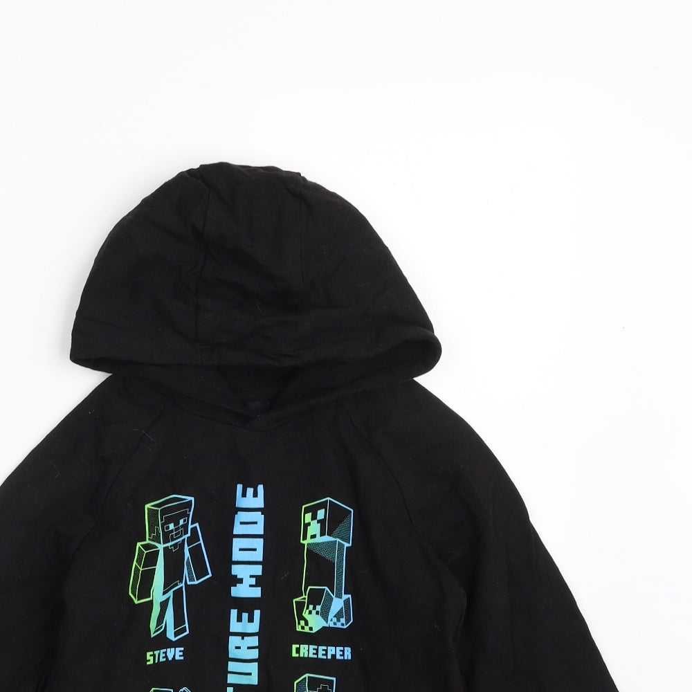 Pep&Co Boys Black  100% Cotton Pullover Hoodie Size 8-9 Years  Pullover - Minecraft