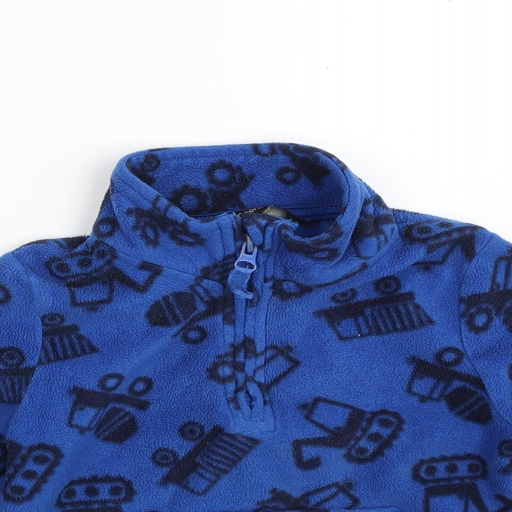 George Boys Blue Geometric 100% Polyester Pullover Sweatshirt Size 2-3 Years  Zip - Minecraft