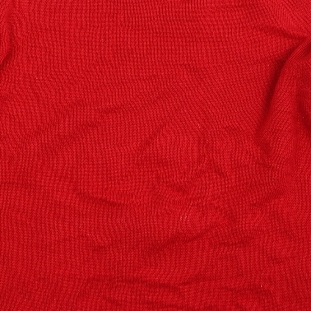 Cedar Wood State Mens Red Crew Neck  Acrylic Pullover Jumper Size 2XL   - Christmas