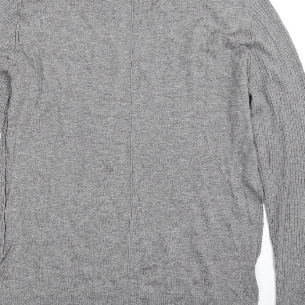 Whistles Womens Grey Crew Neck  Viscose Pullover Jumper Size 12