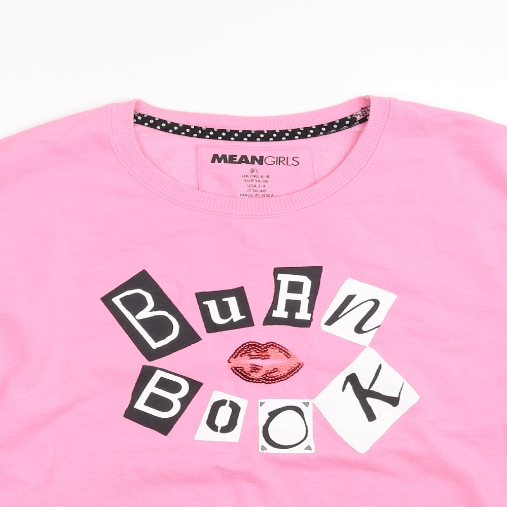 Primark Womens Pink  Polyester Pullover Sweatshirt Size 6  Pullover - Size 6-8