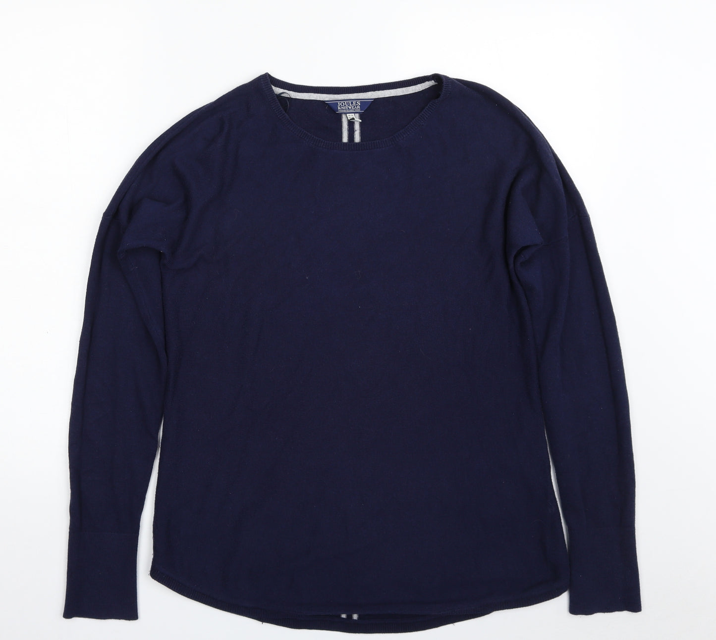 Joules Womens Blue Scoop Neck Striped Cotton Pullover Jumper Size 10