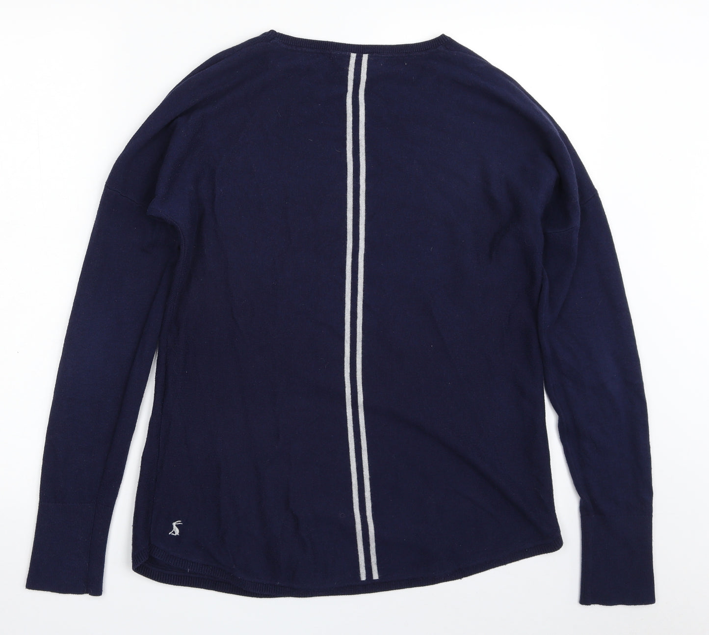 Joules Womens Blue Scoop Neck Striped Cotton Pullover Jumper Size 10