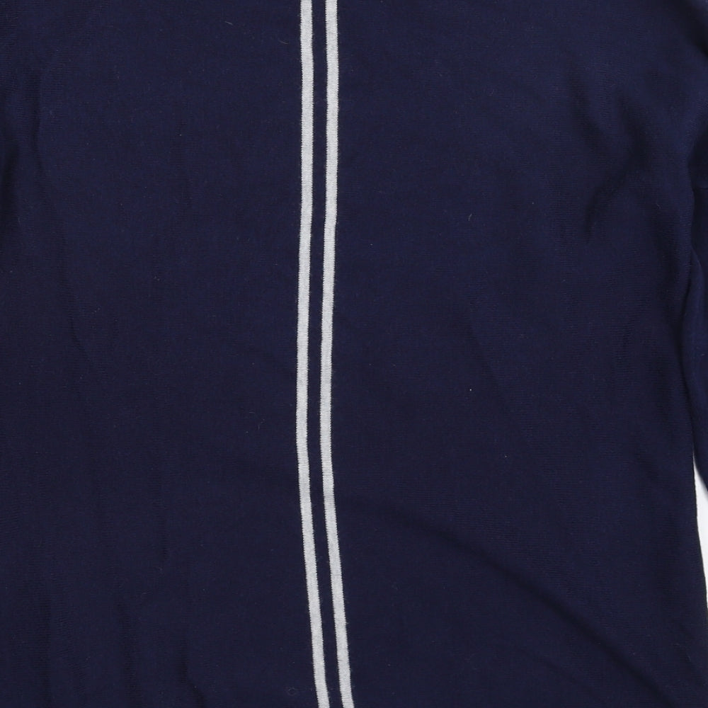 Joules Womens Blue Scoop Neck Striped Cotton Pullover Jumper Size 10