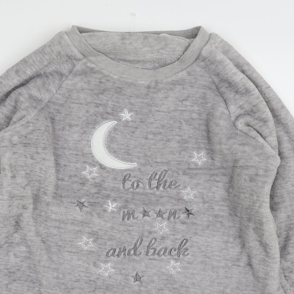 TU Womens Grey Solid Polyester Top Nightshirt Size S   - To the Moon & Back