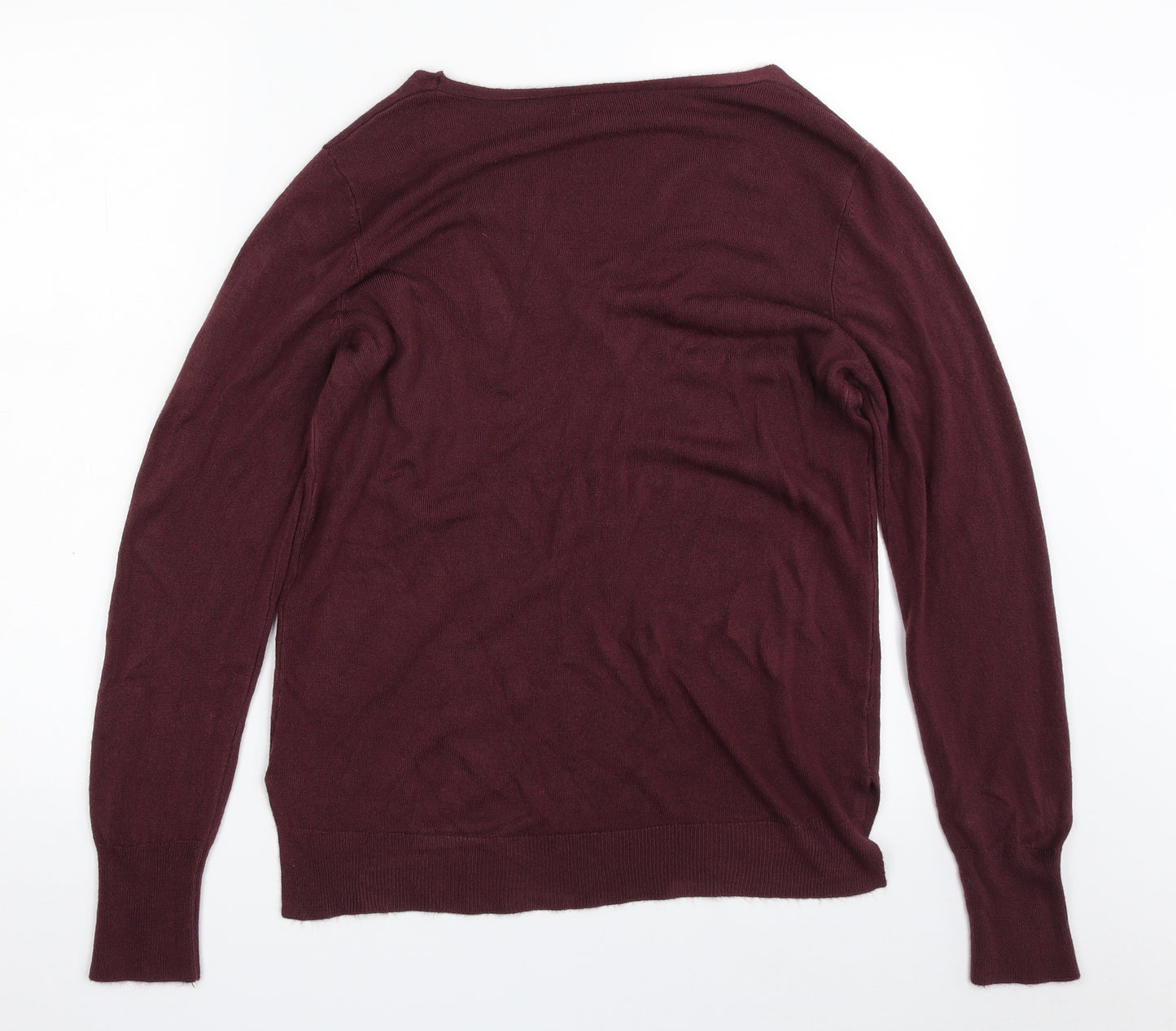 Primark Womens Purple V-Neck  Acrylic Pullover Jumper Size 12   - Size 12-14