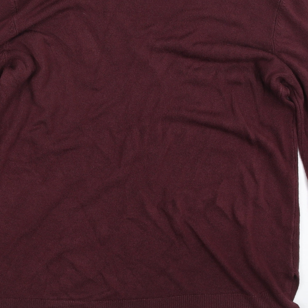 Primark Womens Purple V-Neck  Acrylic Pullover Jumper Size 12   - Size 12-14