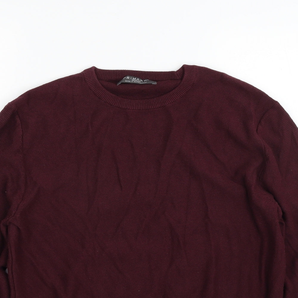 Primark Mens Purple Crew Neck  Cotton Pullover Jumper Size M