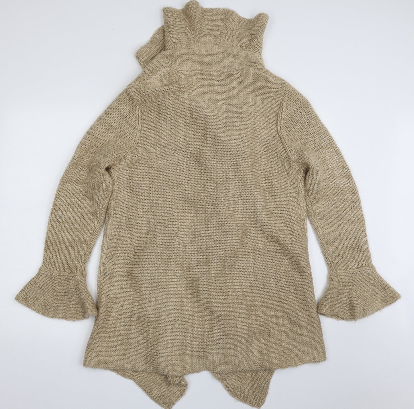 Per Una Womens Beige Collared  Acrylic Cardigan Jumper Size M