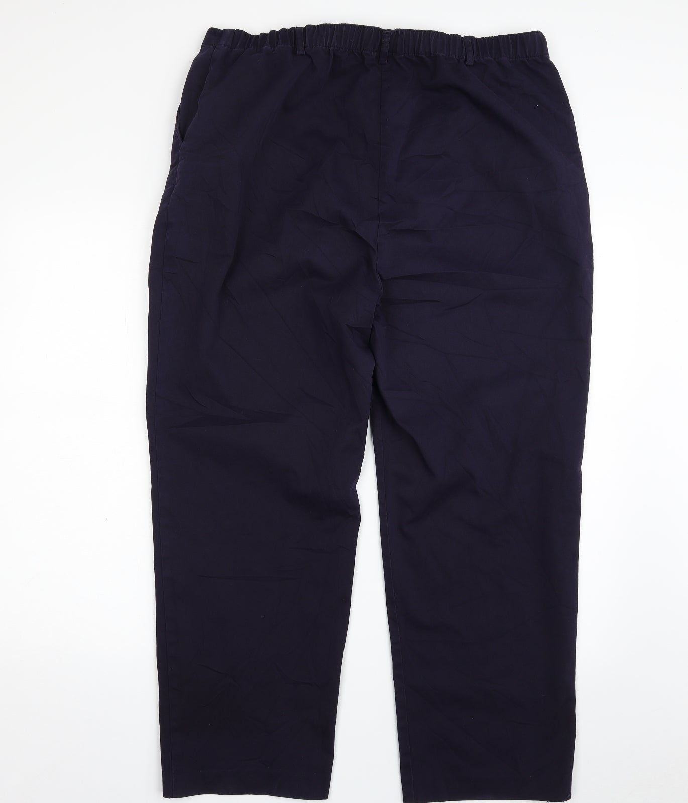 Lands' End Womens Blue  Cotton Trousers  Size 16 L27 in Regular Zip