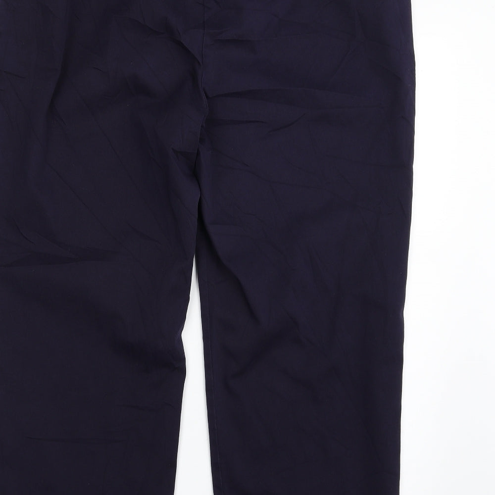 Lands' End Womens Blue  Cotton Trousers  Size 16 L27 in Regular Zip