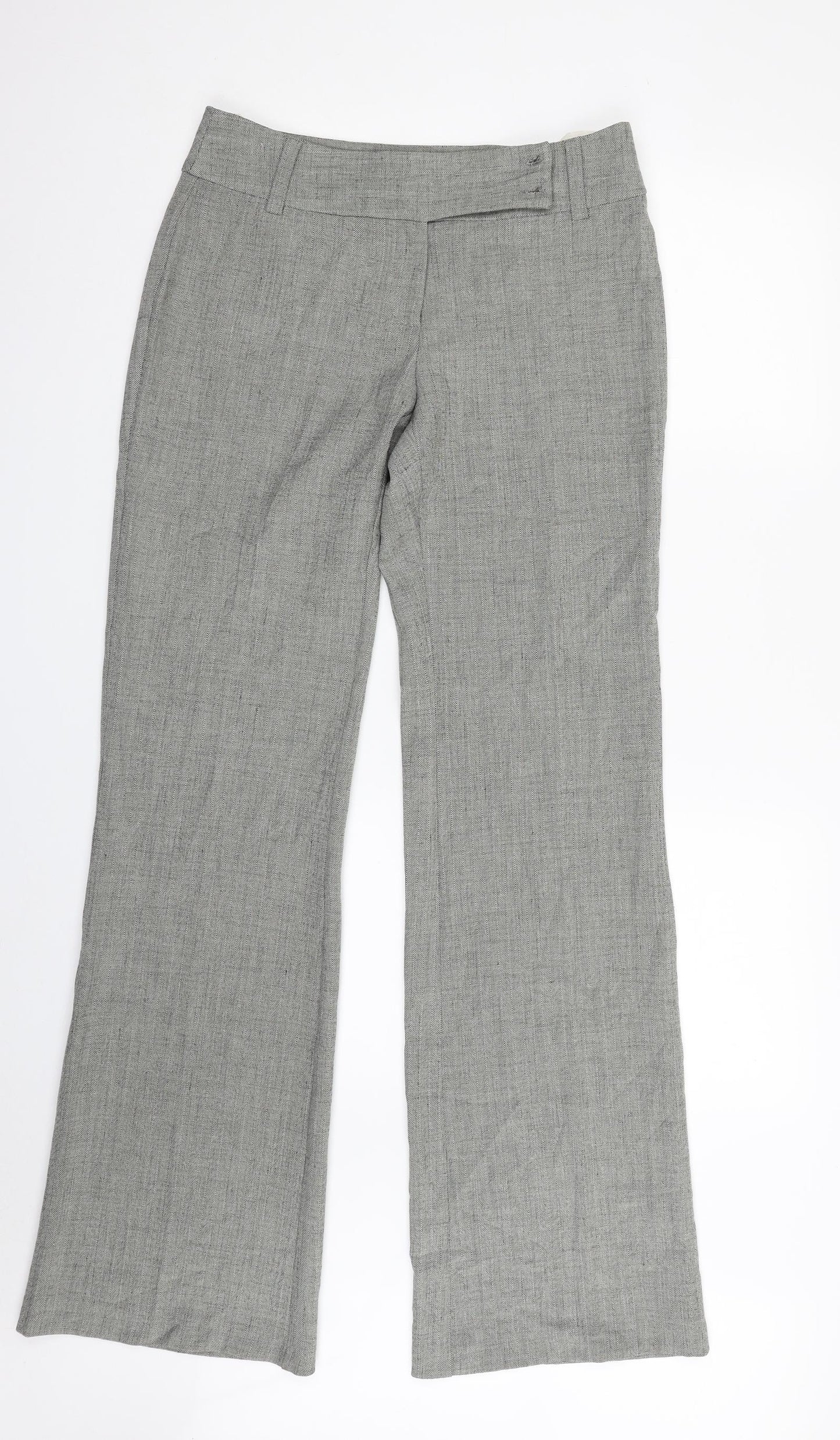 New Look Womens Grey  Polyester Trousers  Size 10 L33 in Regular Zip