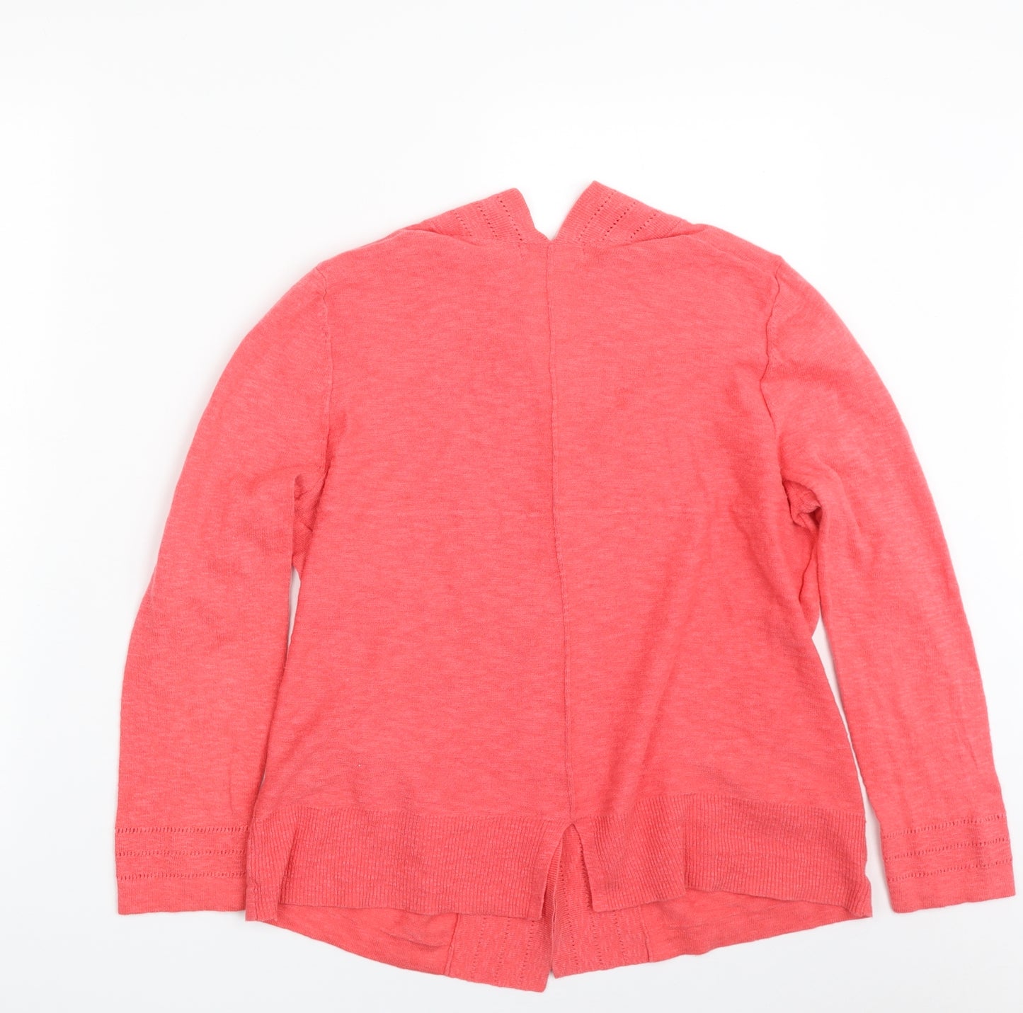 White Stuff Womens Pink V-Neck  Cotton Cardigan Jumper Size 12