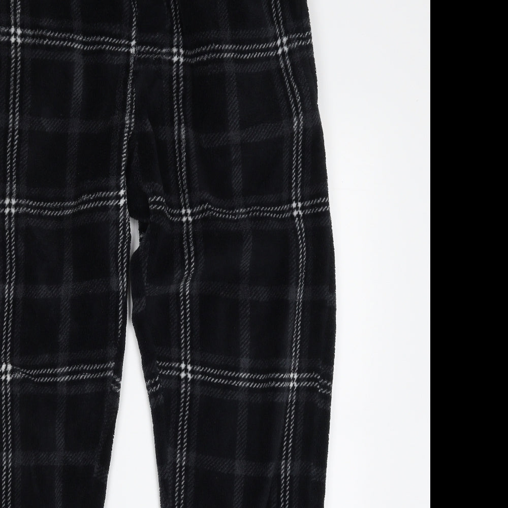 Matalan Mens Black Plaid Polyester Sweatpants Trousers Size M  Regular  - Pyjama Pants