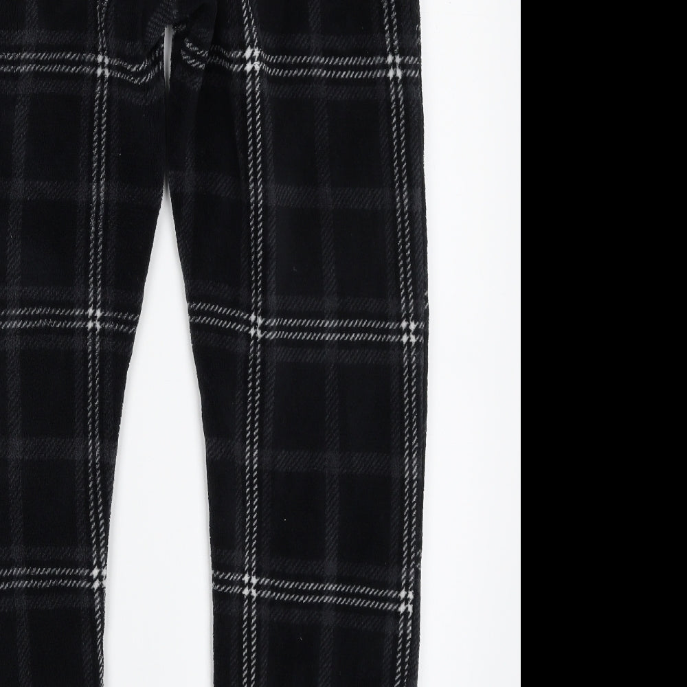 Matalan Mens Black Plaid Polyester Sweatpants Trousers Size M  Regular  - Pyjama Pants