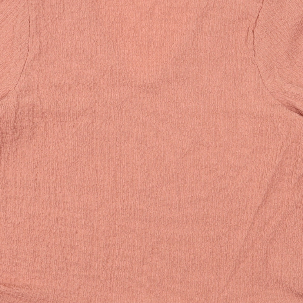 Papaya Womens Orange  Polyester Jersey Blouse Size 14 V-Neck