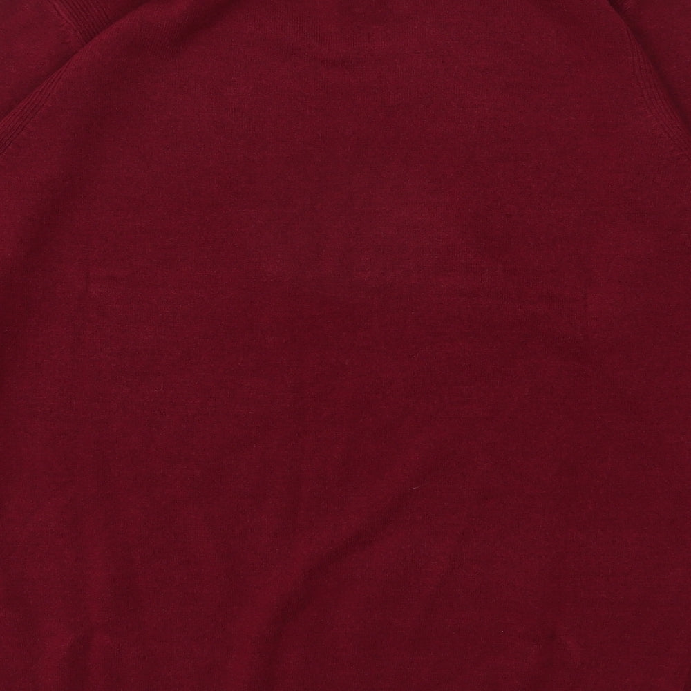 Marks and Spencer Womens Red Round Neck  Acrylic Pullover Jumper Size 18