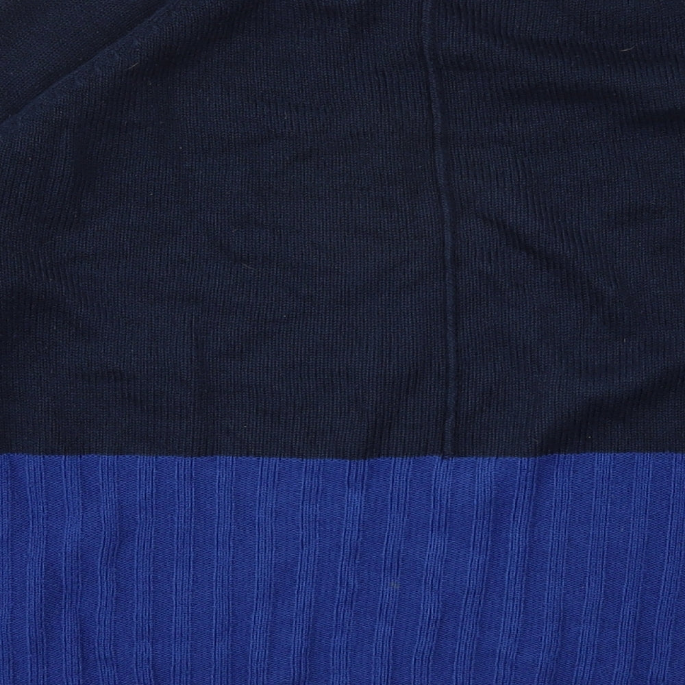TU Womens Blue Round Neck  Acrylic Pullover Jumper Size 14