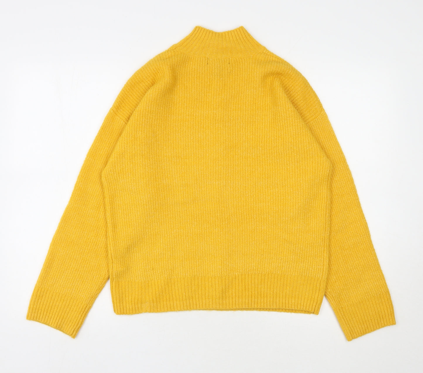 New Look Womens Yellow High Neck  Acrylic Pullover Jumper Size M