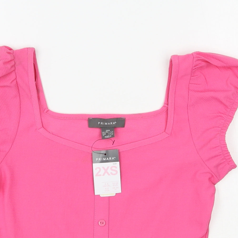 Primark Womens Pink  Polyester Jersey Blouse Size 4 Sweetheart