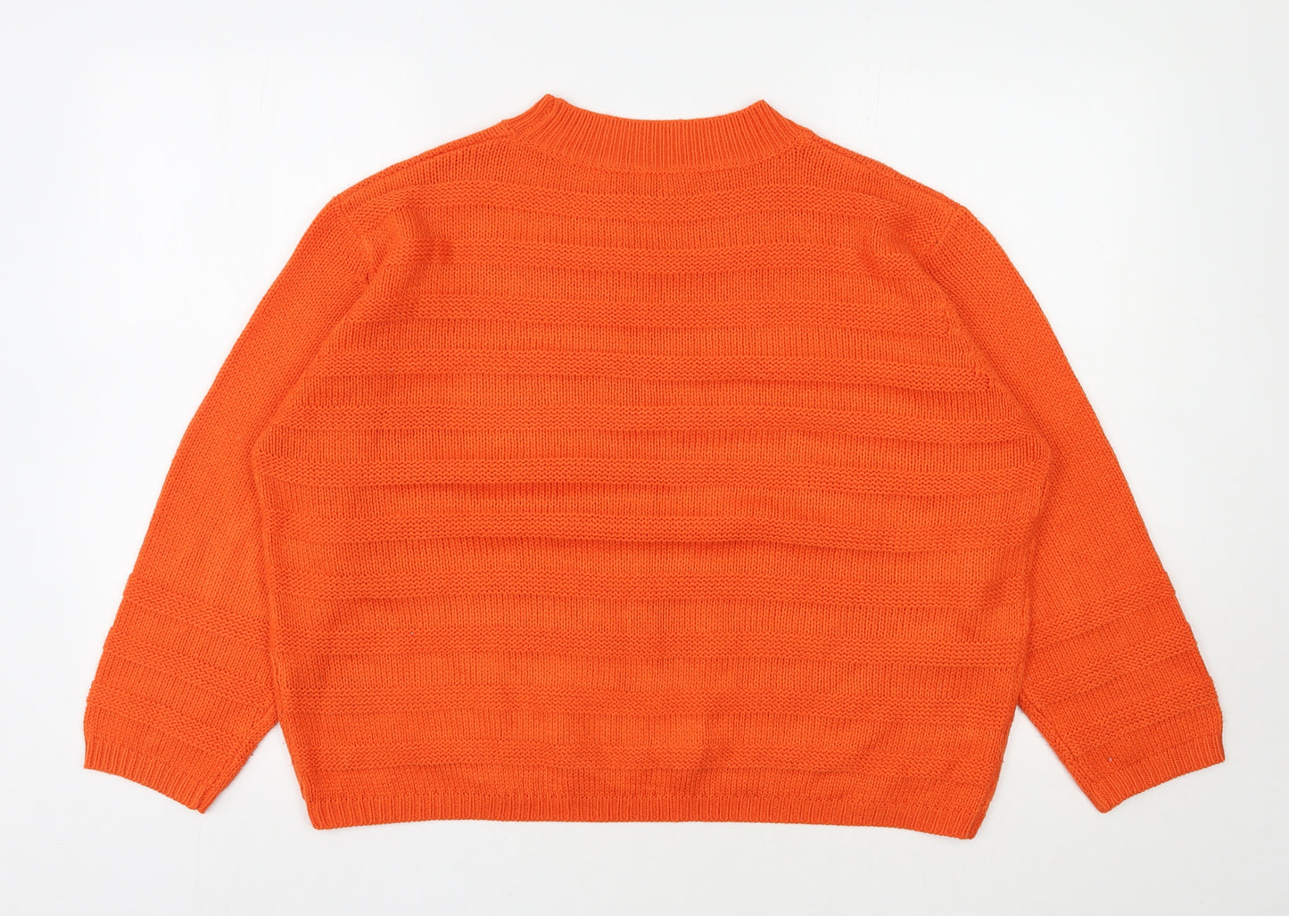 Pep & Co Womens Orange Mock Neck  Acrylic Pullover Jumper Size 14