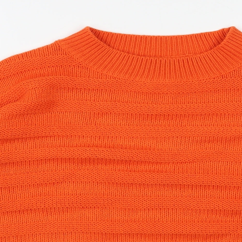 Pep & Co Womens Orange Mock Neck  Acrylic Pullover Jumper Size 14