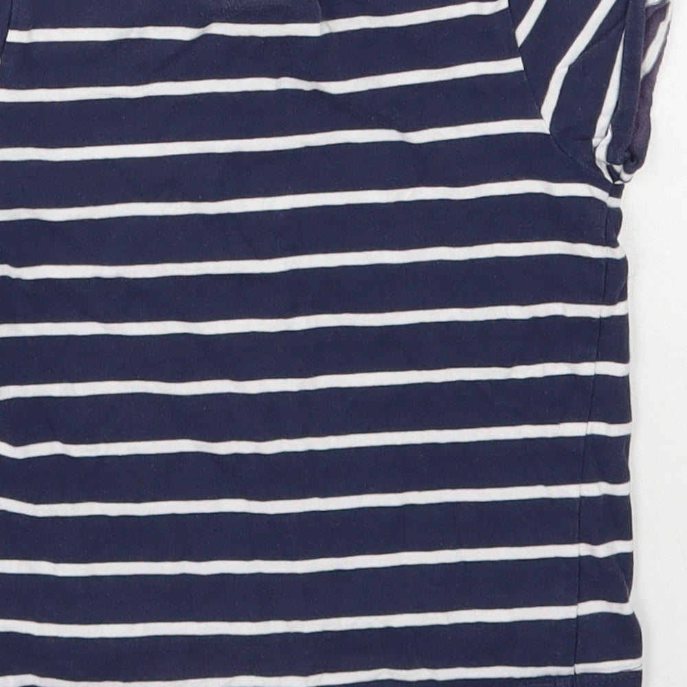 NEXT Boys Blue Striped Cotton Pullover Polo Size 2-3 Years Round Neck Pullover