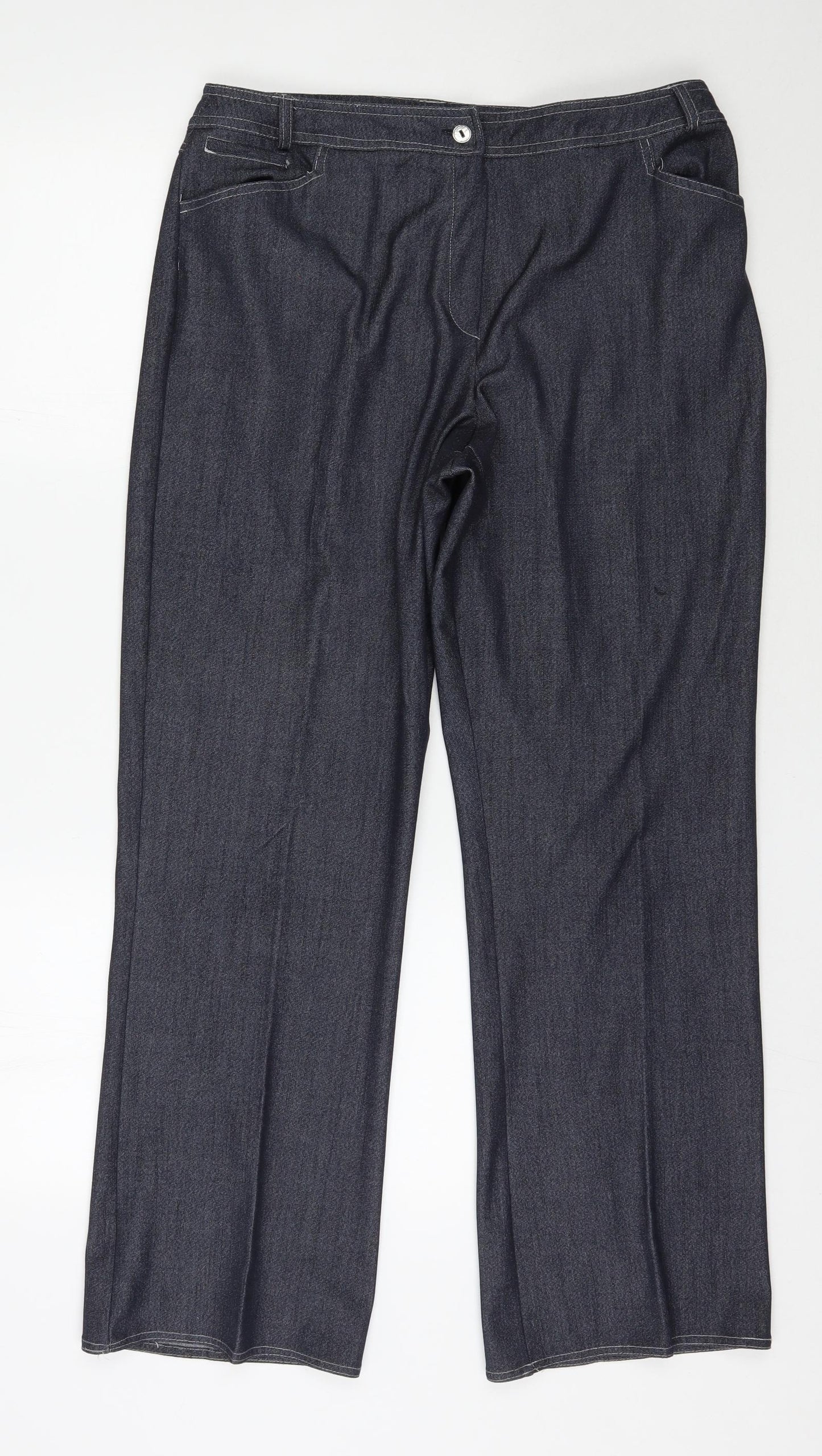 Klass Womens Blue  Polyester Trousers  Size 16 L30 in Regular Zip