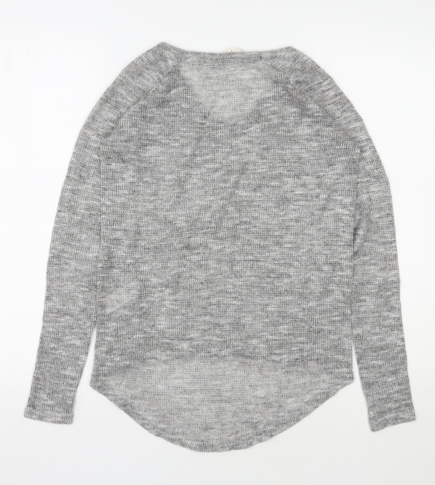 Miss Selfridge Womens Grey V-Neck  Viscose Pullover Jumper Size 6