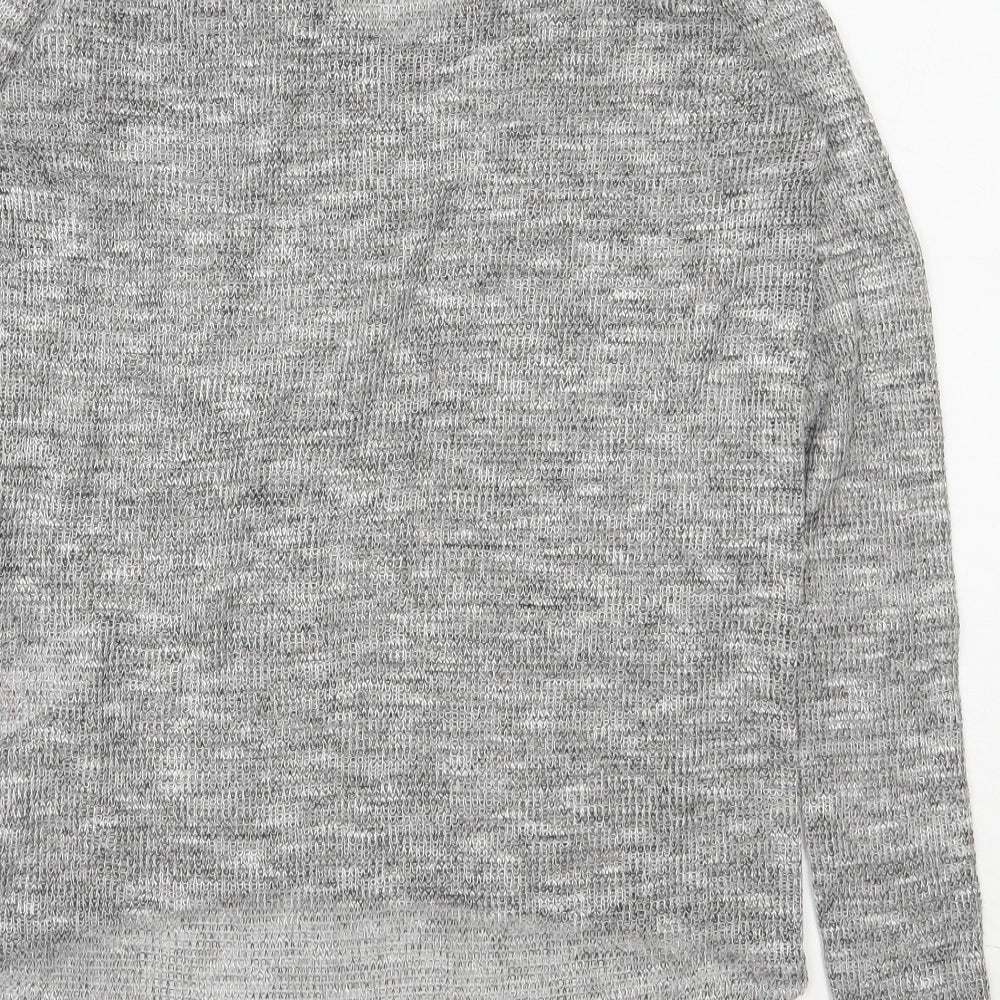 Miss Selfridge Womens Grey V-Neck  Viscose Pullover Jumper Size 6