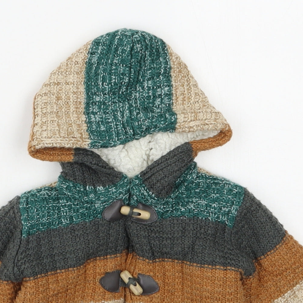 Nutmeg  Multicoloured Striped Acrylic Cardigan Jumper Size 3-6 Months  Button