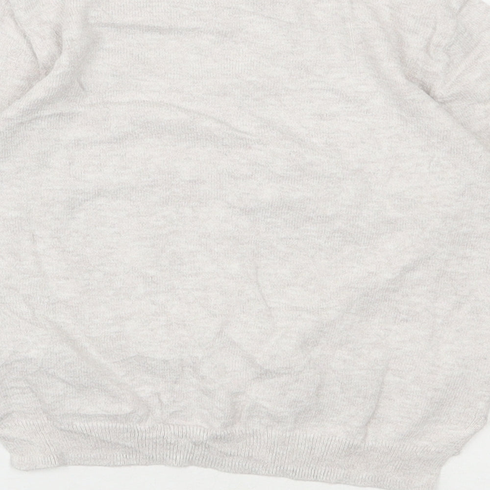 H&M Girls Beige Round Neck  Cotton Henley Jumper Size 3-4 Years  Pullover