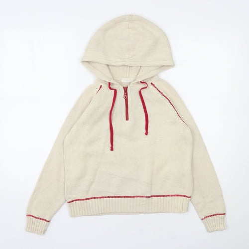 Marks and Spencer Womens Beige Round Neck  Cotton Pullover Jumper Size 12