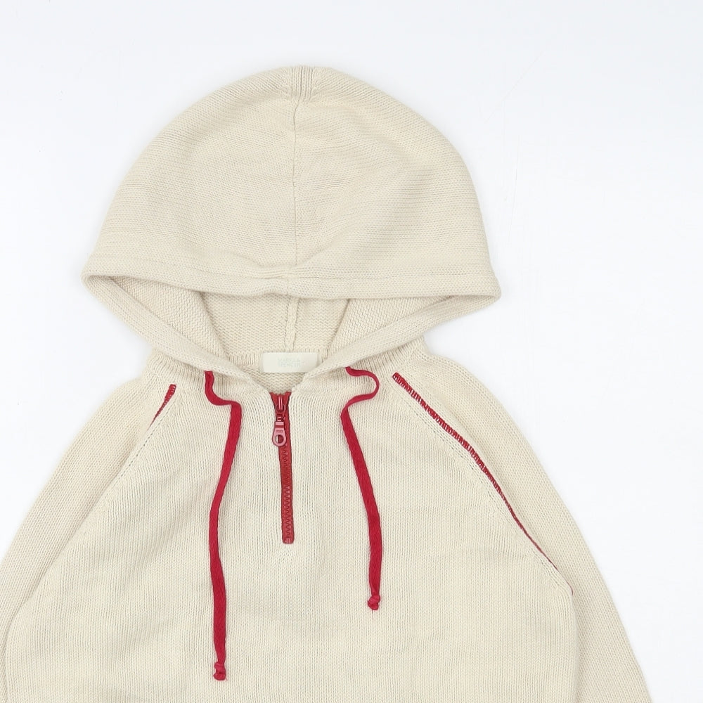 Marks and Spencer Womens Beige Round Neck  Cotton Pullover Jumper Size 12