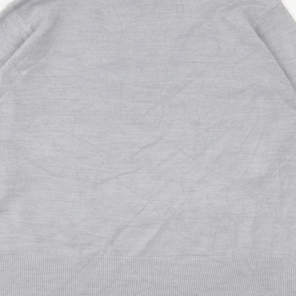 Debenhams Womens Grey V-Neck  Acrylic Pullover Jumper Size 16