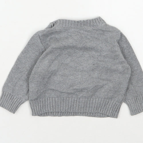 Mothercare Baby Grey  Cotton Pullover Jumper Size 6-9 Months  Pullover - Christmas Jumper