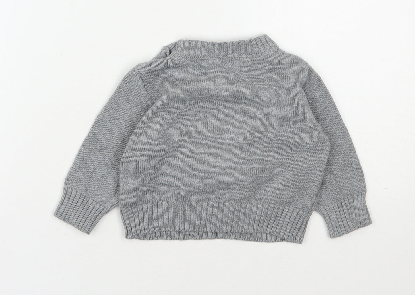 Mothercare Baby Grey  Cotton Pullover Jumper Size 6-9 Months  Pullover - Christmas Jumper