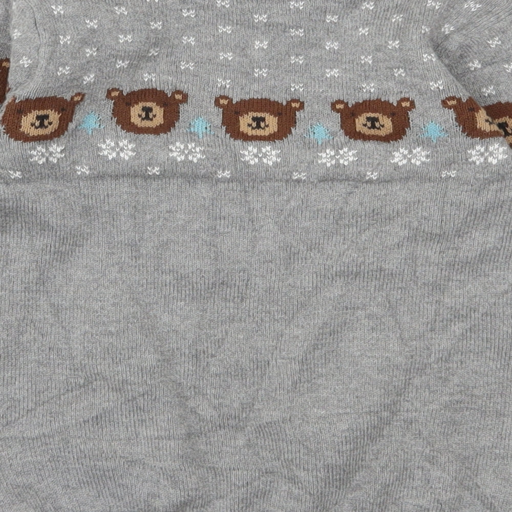 H&M Boys Grey Round Neck  Cotton Pullover Jumper Size 3 Years  Pullover