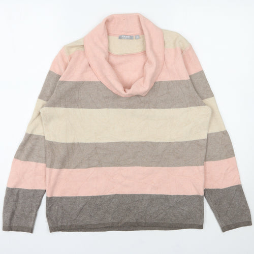 Rabe Womens Multicoloured Round Neck Striped Modal Pullover Jumper Size 12