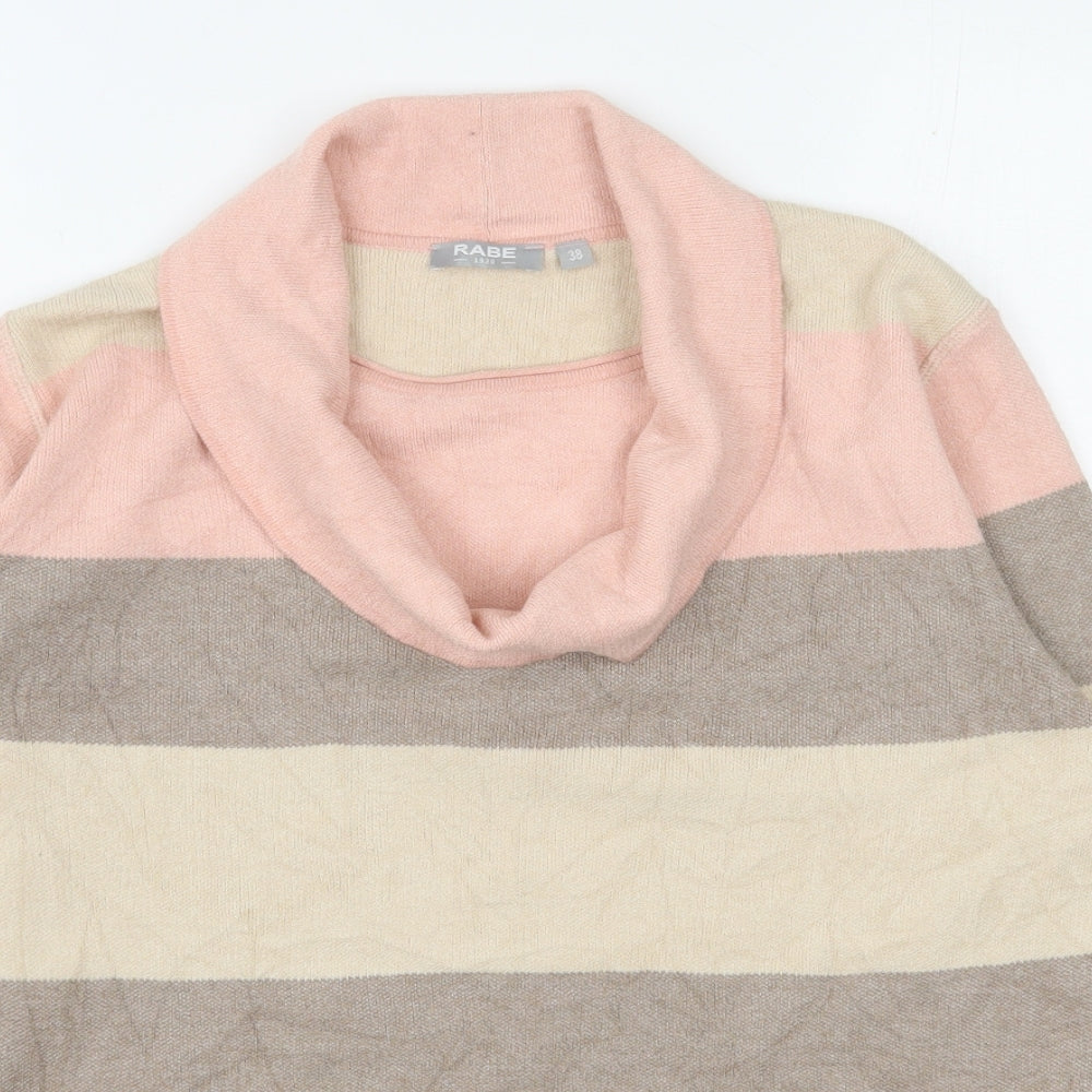 Rabe Womens Multicoloured Round Neck Striped Modal Pullover Jumper Size 12