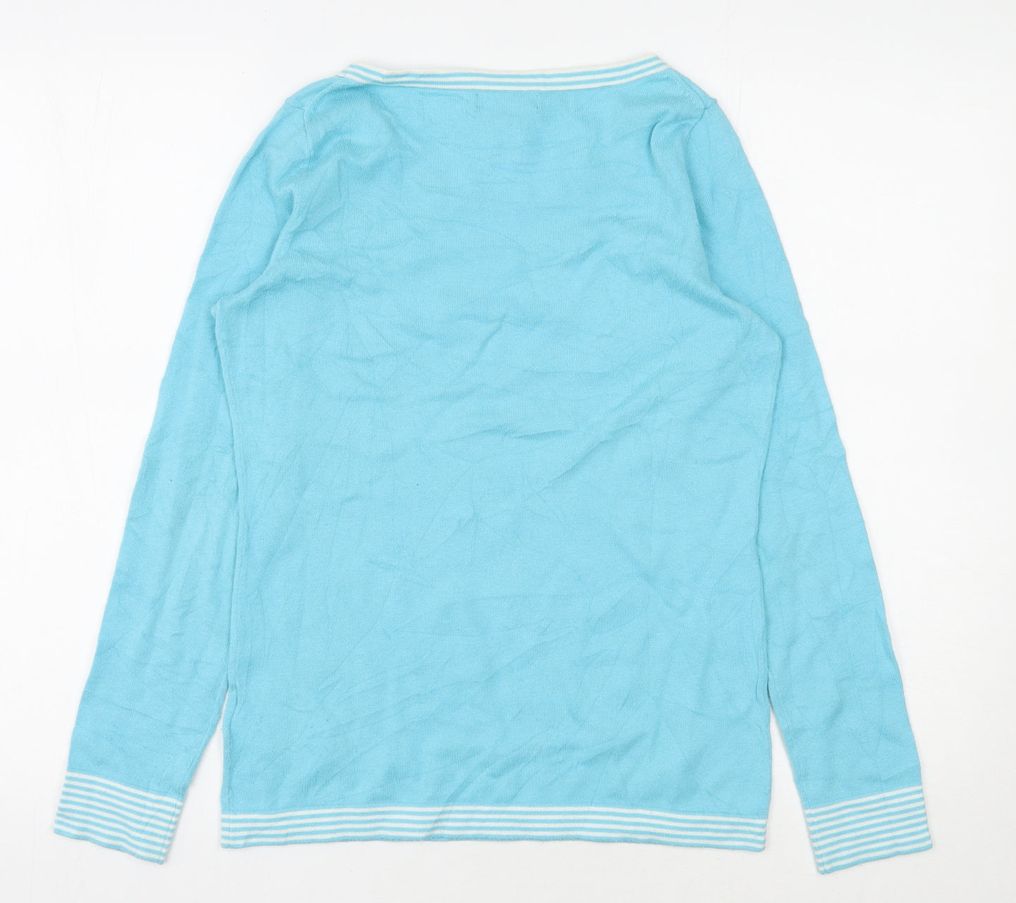 Banana Republic Womens Blue Round Neck  Cotton Pullover Jumper Size S